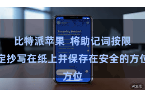 比特派苹果  将助记词按限定抄写在纸上并保存在安全的方位