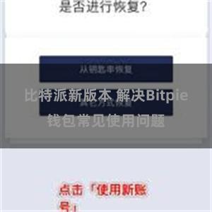 比特派新版本 解决Bitpie钱包常见使用问题