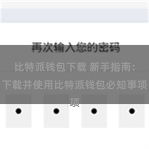 比特派钱包下载 新手指南：下载并使用比特派钱包必知事项