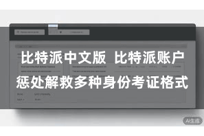 比特派中文版  比特派账户惩处解救多种身份考证格式